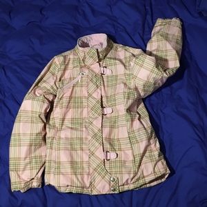 Free Country Girls Pink/Light Brown Plaid Coat